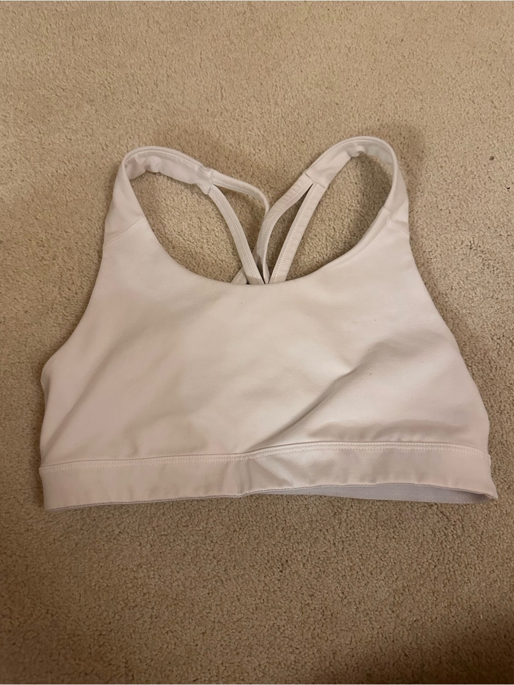 Old Navy White Strappy Racerback Sports Bra